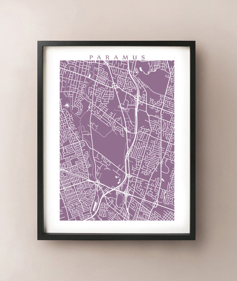 Paramus Map Print New Jersey Poster NJ Home Decor Etsy