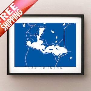 Lac Johnson, Quebec Map Print - Thorne, QC