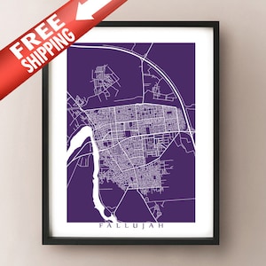 Carte de Fallujah - Iraq Poster Art -