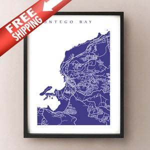 Stampa mappa Montego Bay - Poster Giamaica