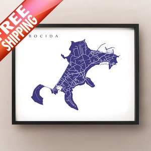Procida, Neapel Karte Druck - Italien KunstPoster