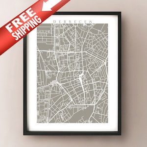 Debrecen, Hungary Map Print