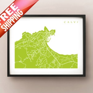 Calvi, Córcega, Francia Mapa Impresión - Corse