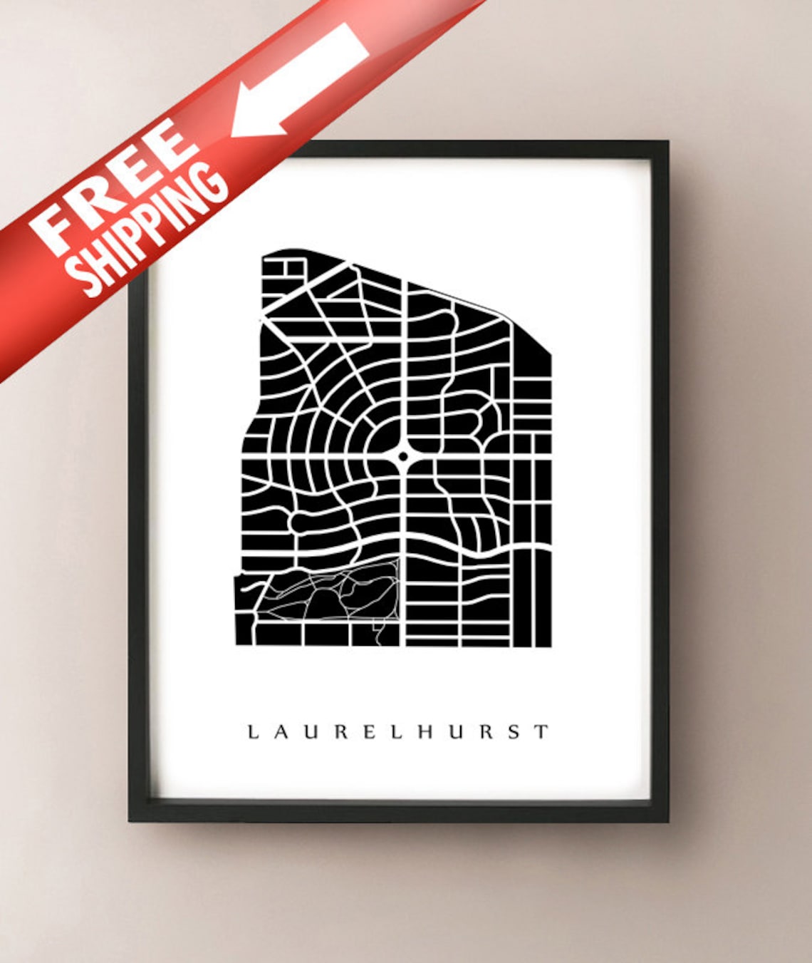 Laurelhurst Neighborhood Map Print Portland Oregon - Etsy