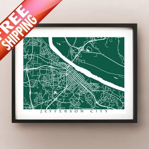 Jefferson City Map Print - Missouri Poster Art