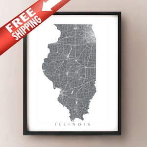 Impression de carte de l’Illinois