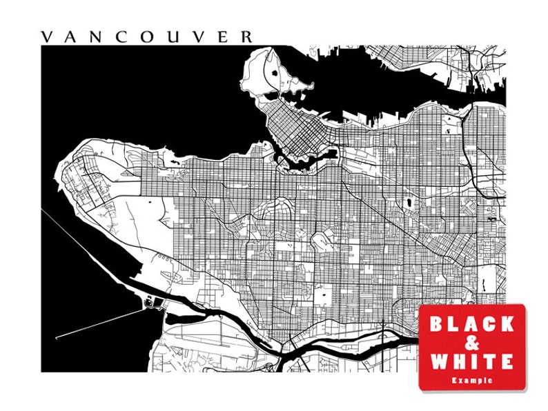 Vancouver Map Print - Etsy