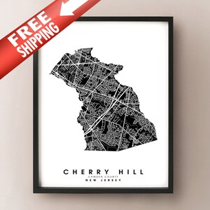 Cherry Hill, NJ - Stadt Grenzen Karte drucken