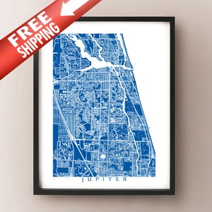 Jupiter, FL Kaart Print - Florida Poster