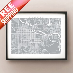 Eugene, OR Map Print - Oregon Art Poster