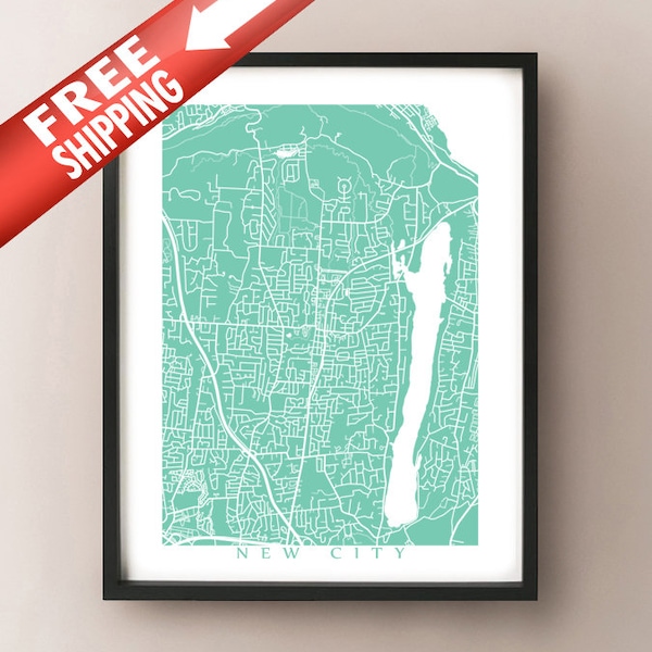 New City, Clarkstown, NY Map Print - Rockland County, New York