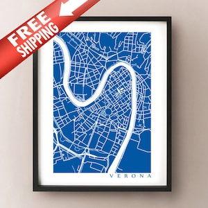Verona Italy Map Art Print