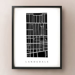 Carte Landsdale - Hamilton Neighbourhood Art Print