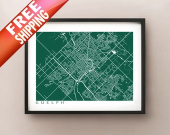 Guelph, ON Map Kunstdruck