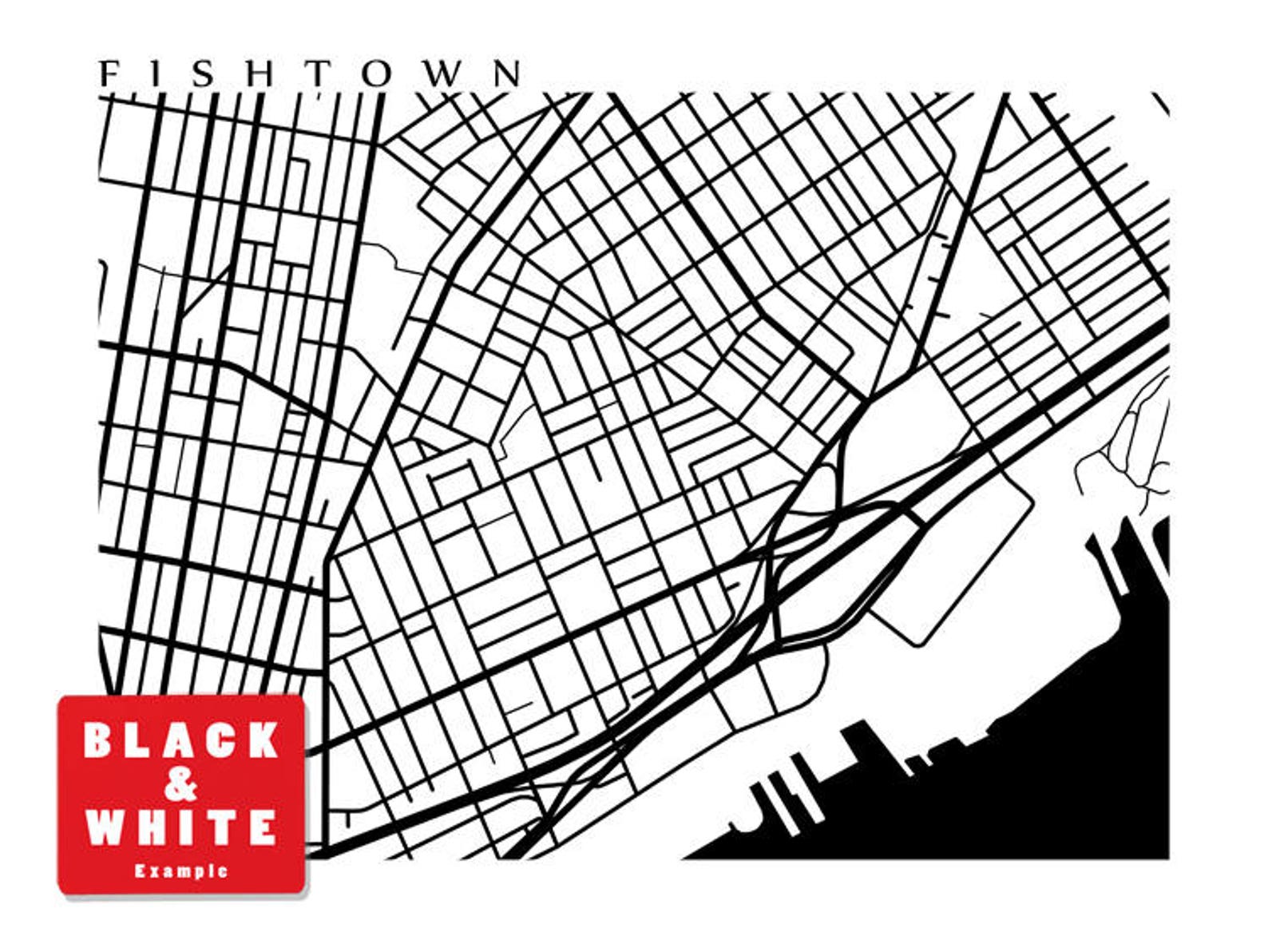 Fishtown Philadelphia Map Print Philly Art Poster Etsy