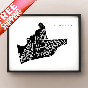 Mapa de Ainslie - Hamilton Neighborhood Art Print