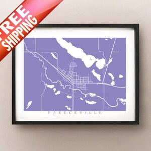 Preeceville, SK Map Print - Póster de Saskatchewan