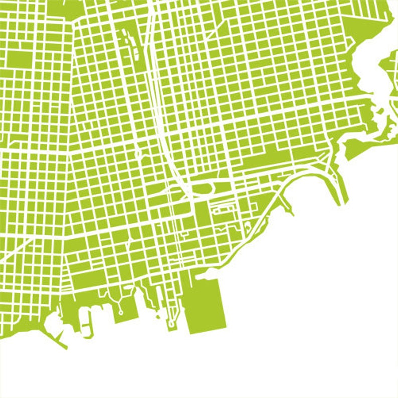 Pensacola Map Print Downtown Pensacola Florida Poster