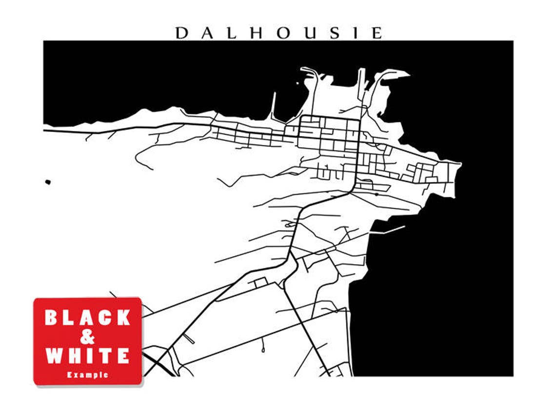 Dalhousie Map New Brunswick Art Poster Etsy