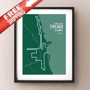 2019 Chicago Marathon route kaart afdrukken