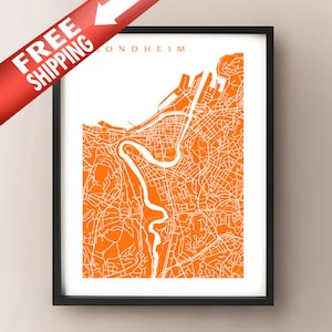 Trondheim Map Art Print - Sør-Trøndelag, Norway Poster