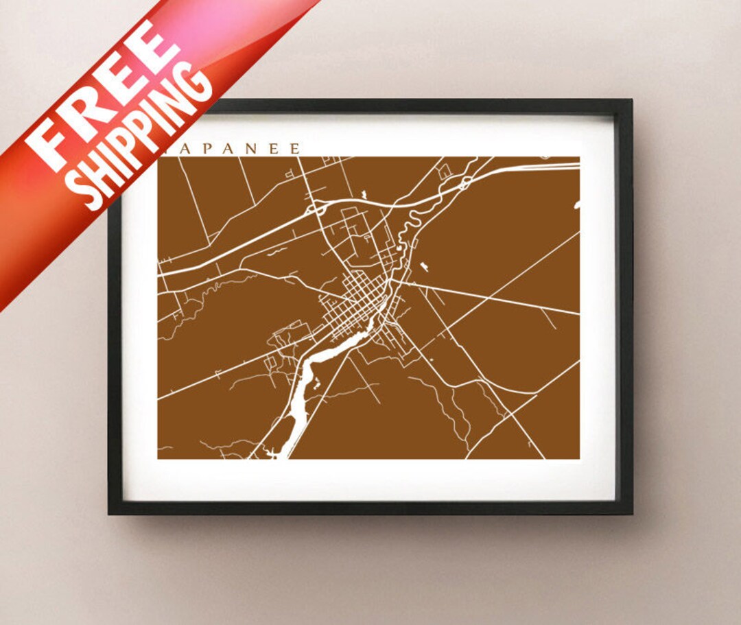 Napanee Map Ontario Poster Art Etsy