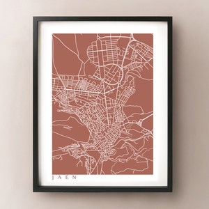 Jaen Map - Jaén, Spain Art Print