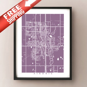Airdrie, AB Map Art Print