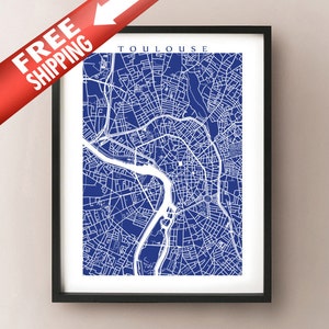 Toulouse Map Print - France Art Poster