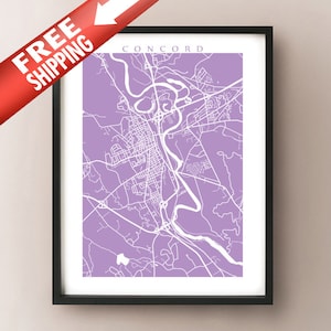 Concord, NH Map Print - New Hampshire Poster