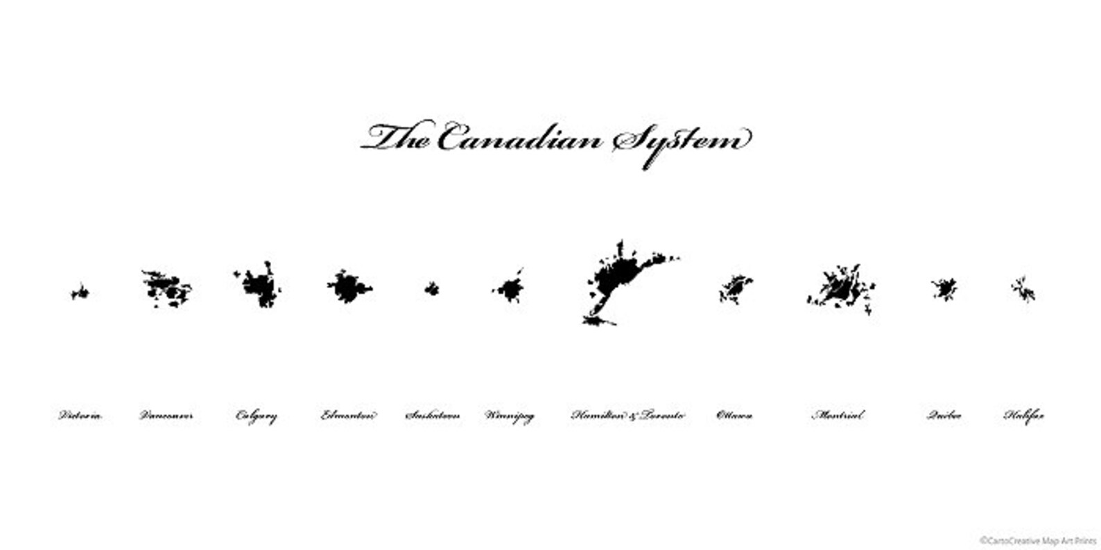 Canada Map Art Silhouette City Print - Etsy