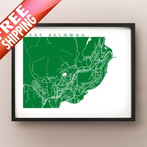 West Kelowna, BC Map Art - British Columbia Print