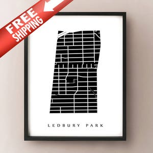 Ledbury Park Carte - Toronto Neighbourhood Art Print