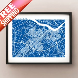 Ebetsu Mapa Impresión - Cartel de Arte de Japón - 江別