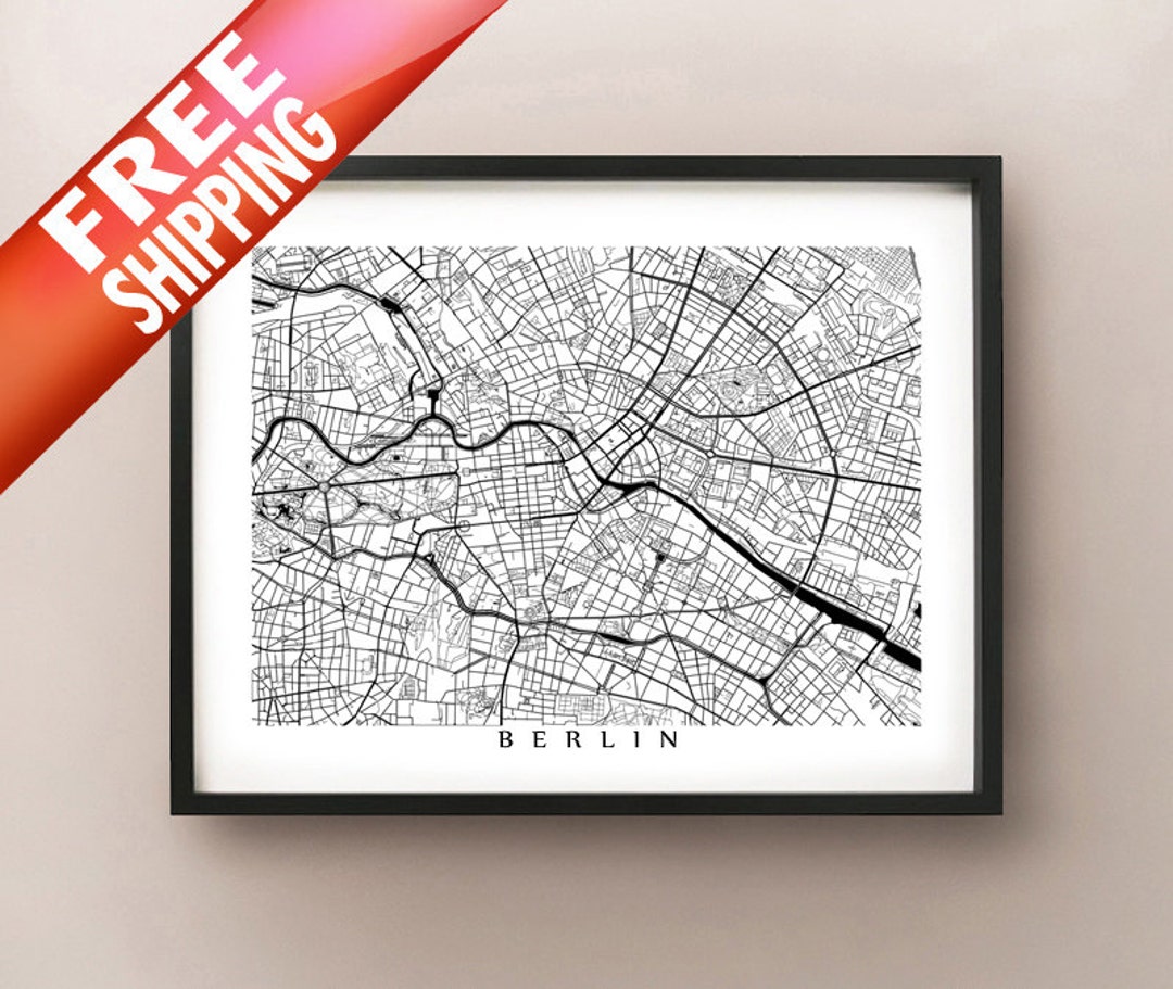 Berlin Map - Black and White - Etsy