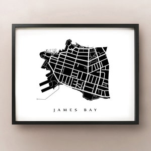 Carte de la Baie James - Victoria Neighbourhood Art Print