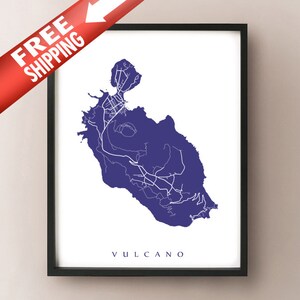 Vulcano, Italia Impresión de mapas - Isola di Vulcano