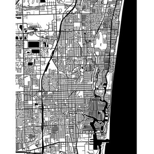 Fort Lauderdale Map Print - Florida Poster - Etsy