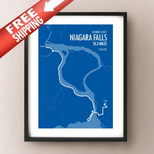 2017 Niagara Falls International Marathon Route Karte Druck
