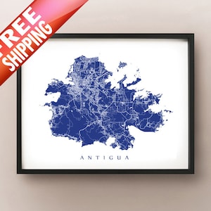 Antigua Map Print