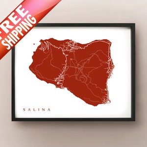 Salina, Italien Karte Drucken - Isola Salina