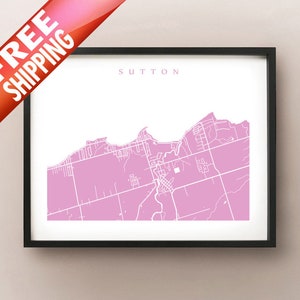 Sutton Karte Druck - Georgina, Ontario Kunstposter