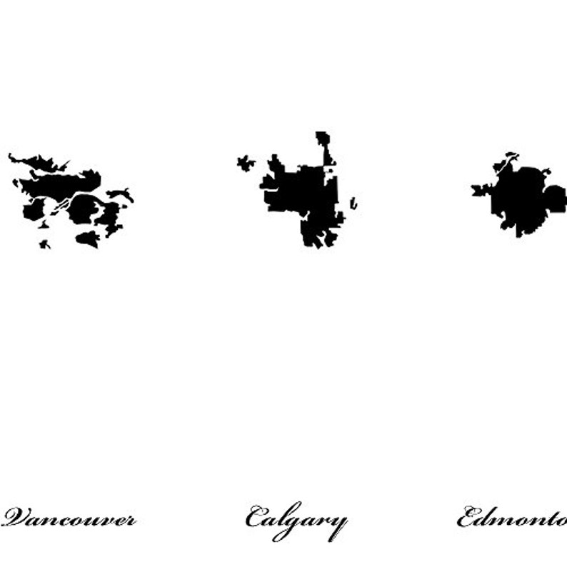 Canada Map Art Silhouette City Print | Etsy