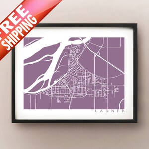 Ladner, Delta Map Poster Print - C.-B., Canada