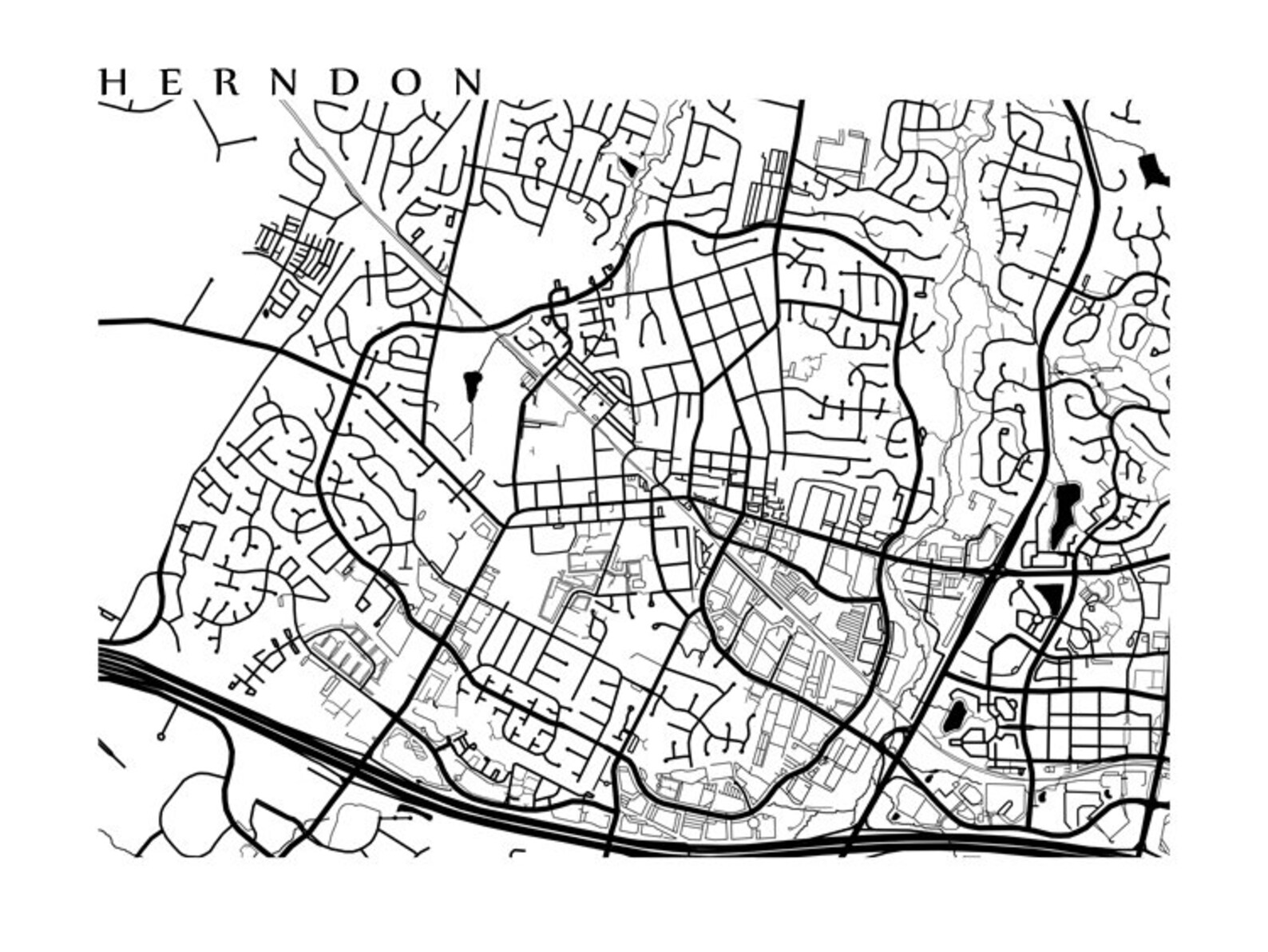 Herndon Map - Virginia Poster - Etsy