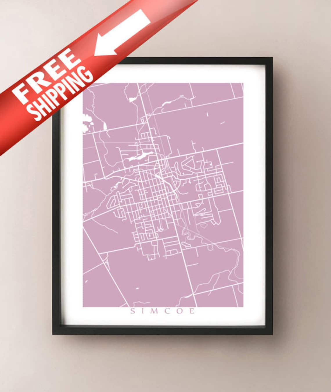 Simcoe, ON Map - Ontario Poster Art - Etsy
