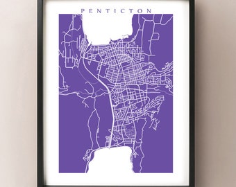 Penticton Map Poster Print - BC, Canada