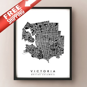 Victoria, BC - City Limits Mapa Impresión