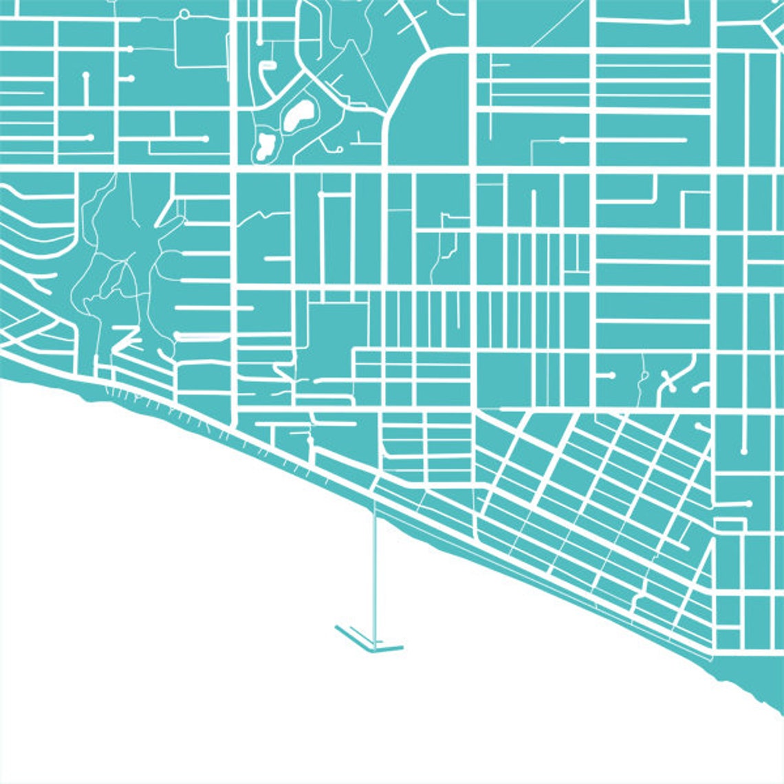 White Rock BC Map Poster Print Metro Vancouver Canada Etsy