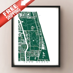 Juno Beach, FL Kaart Print - Palm Beach County, Florida